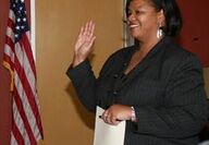 Official City Photo of the swearing in ceremony for new City Clerk